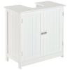 Under Sink Cabinet, Bathroom Vanity with 2 Doors & Shelf for Pedestal Sink, White