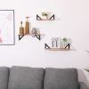 Floating Shelves, Long Wall Shelves Set of 3, Wall Mounted Shelves with Brackets for Bedroom, Living Room, Kitchen, Bathroomâ€“ Natural Wood