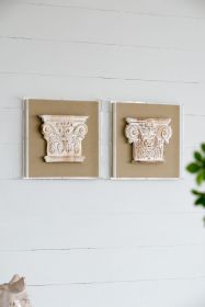 S/2 13.8x1.6x13.8" Wall Art, Wall DÃ©cor for Living Room Dining Room Bedroom Office Entryway
