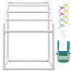 Towel Rack, 5 Bars Outdoor PVC Towel Holder, Freestanding Pool Towel Hanger Stand with Clips, Bag & Hook, Outdoor Indoor Quilt Drying Rack Organizer