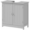 Bathroom Vanity Cabinet, Under Sink Bathroom Cabinet with 2 Doors and Adjustable Shelf, Light Gray