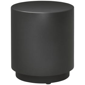 Terrazzo Finish Side Table, 17" Round End Table for Indoor and Outdoor, Charcoal Grey