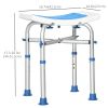 Height Adjustable Shower Chair, 16.7"W Aluminum Shower Stool for Inside Shower with Suction Cup Feet, EVA Padded Bath Seat for Senior, Elderly