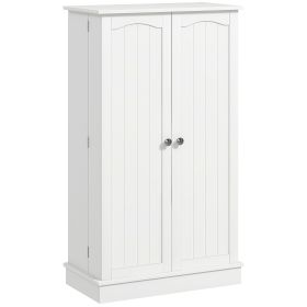 Freestanding Pantry Cabinet 41 Inch Kitchen Pantry with Spice Racks and Adjustable Shelves for Home Use, White