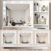 Vanity Desk with Mirror & Light, Large Drawer Three Level Storage Dresser, 3 Lighting Modes Adjustable Brightness, Bedroom Dressing Table(white)