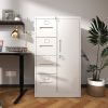 Metal Storage Vertical Filing Cabinet with Lock, Steel File Locker with 4 Drawers and 1 door for School, Living Room, Bedroom, Office (White)