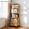 5 Tier Rotating Bookshelf, 360Â° Display Round Spinning Bookshelf with Wheels, Space-Saving, Small Space Rotating Bookshelf Tower for Bedroom