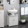 Under Sink Cabinet, Bathroom Vanity with 2 Doors & Shelf for Pedestal Sink, White