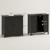 Under Sink Cabinet with 2 Doors and Shelf, Pedestal Sink Bathroom Vanity Furniture, Black