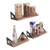 Floating Shelves, Long Wall Shelves Set of 3, Wall Mounted Shelves with Brackets for Bedroom, Living Room, Kitchen, Bathroomâ€“ Natural Wood