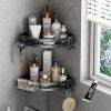 Shower Corner Shelf Caddy 2 Pack shower Organizer Corner No Drill Shower Storage Rust Proof Bathroom Corner Wall Shelf shampoo holder Silver