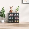 6/12/18/24/36PCS Stackable Shoe Storage Cabinet with Clear Front Door Plastic Sneaker Organizer Box for Entryway Closet or Bedroom Dustproof Shoe Case