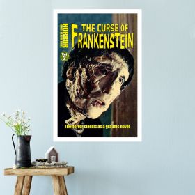 horror line the curse of frankenstein poster wall art (type: Poster, size: Portrait 32 x 48 inches)