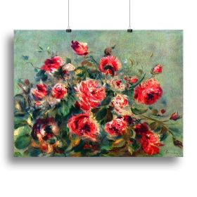 Still life roses of Vargemont by Renoir Canvas Print or Poster (type: Standard Framed Canvas Print, size: 16" x 12" / 42cm x 30cm (approx))