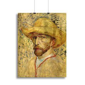 Self-Portrait with Straw Hat 2 by Van Gogh Canvas Print or Poster (type: Poster Print, size: 12" x 8" / 30cm x 20cm (approx))