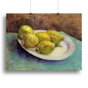 Still Life with Lemons on a Plate by Van Gogh Canvas Print or Poster (type: Standard Framed Canvas Print, size: 16" x 12" / 42cm x 30cm (approx))