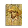 Self-Portrait with Straw Hat 2 by Van Gogh Canvas Print or Poster