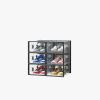 6/12/18/24/36PCS Stackable Shoe Storage Cabinet with Clear Front Door Plastic Sneaker Organizer Box for Entryway Closet or Bedroom Dustproof Shoe Case
