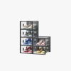 6/12/18/24/36PCS Stackable Shoe Storage Cabinet with Clear Front Door Plastic Sneaker Organizer Box for Entryway Closet or Bedroom Dustproof Shoe Case