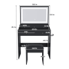 New Large Mirror Vanity Desk for Bed room , Modern Makeup Vanity Set with Power Outlet and Hair dryer holder, 5 Drawers