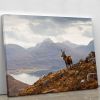 Wild stag overlooking Loch Torridon Canvas Print or Poster