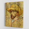 Self-Portrait with Straw Hat 2 by Van Gogh Canvas Print or Poster