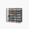 6/12/18/24/36PCS Stackable Shoe Storage Cabinet with Clear Front Door Plastic Sneaker Organizer Box for Entryway Closet or Bedroom Dustproof Shoe Case