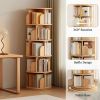 5 Tier Rotating Bookshelf, 360Â° Display Round Spinning Bookshelf, Space-Saving, Small Space Rotating Bookshelf Tower for Bedroom, Living Room, Home