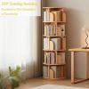 5 Tier Rotating Bookshelf, 360Â° Display Round Spinning Bookshelf, Space-Saving, Small Space Rotating Bookshelf Tower for Bedroom, Living Room, Home